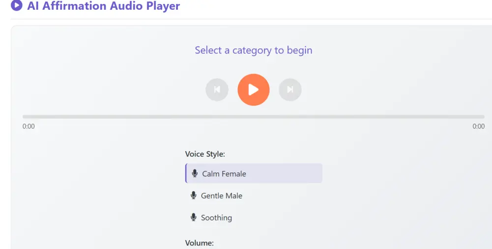 ai affirmation audio player - screenshot 3