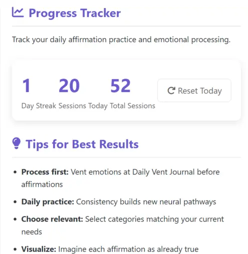 audio affirmations progress tracker - screenshot 5