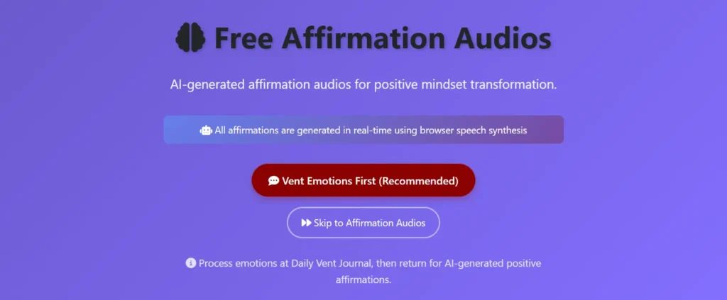 free audio affirmations tool - screenshot